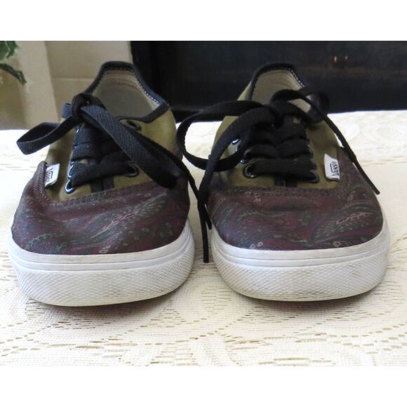 Vans Authentic Women's Custom Design Olive/Paisley  7.5 EUC - Picture 6 of 11